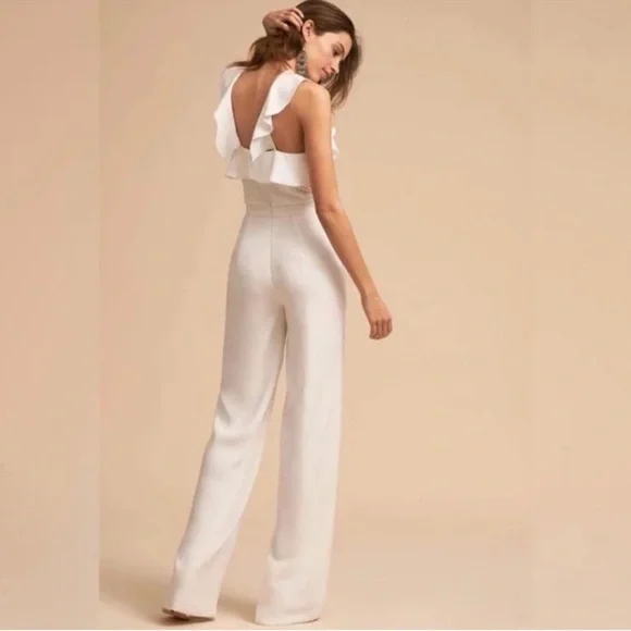 Monique Lhuillier White Jumpsuit-Size 6